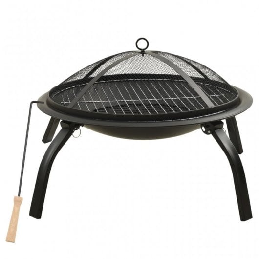 VidaXL Brasero y Barbacoa 2 en 1 con Atizador Acero