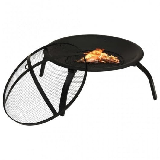 VidaXL Brasero y Barbacoa 2 en 1 con Atizador Acero