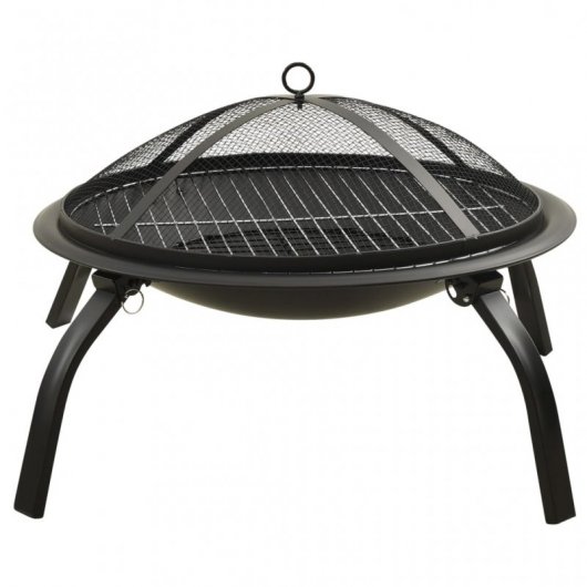VidaXL Brasero y Barbacoa 2 en 1 con Atizador Acero