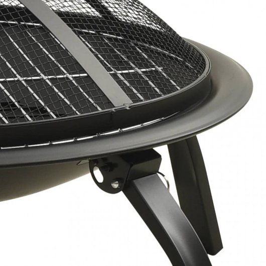 VidaXL Brasero y Barbacoa 2 en 1 con Atizador Acero