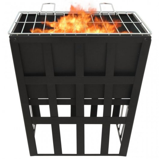 VidaXL Brasero y Barbacoa 2 en 1 Acero