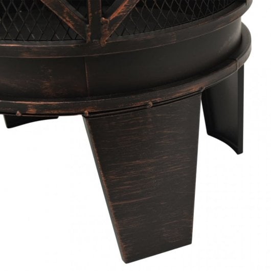 VidaXL Brasero Rústico con Atizador 42x54cm Acero