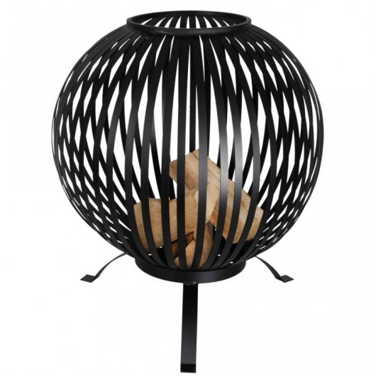 Esschert Design Brasero Esfera Enrejada de Acero al Carbono Negro