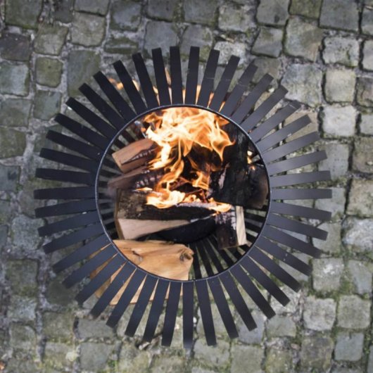 Esschert Design Brasero Esfera Enrejada de Acero al Carbono Negro