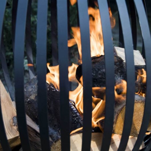 Esschert Design Brasero Esfera Enrejada de Acero al Carbono Negro
