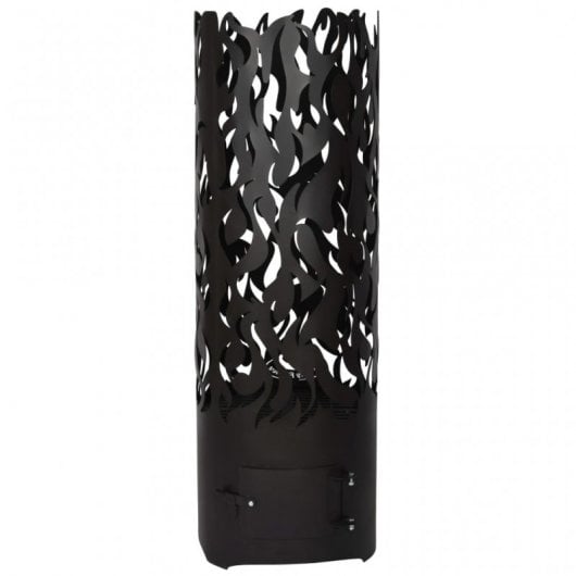 Esschert Design Brasero Flames de Acero al Carbono Negro