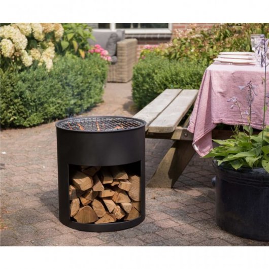 RedFire Milshire Brasero Barril de Acero Negro