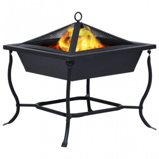 VidaXL Brasero 42x42x45cm Acero Negro