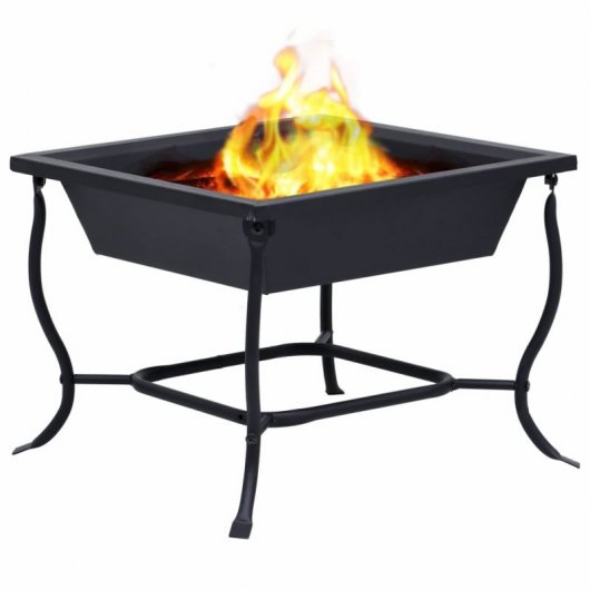 VidaXL Brasero 42x42x45cm Acero Negro