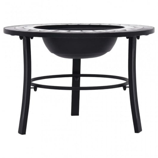VidaXL Brasero con Mosaico de Cerámica 68cm Negro/Blanco