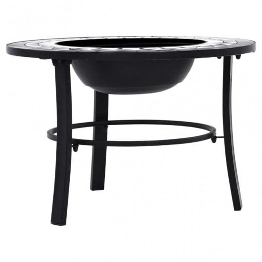 VidaXL Brasero con Mosaico de Cerámica 68cm Negro/Blanco