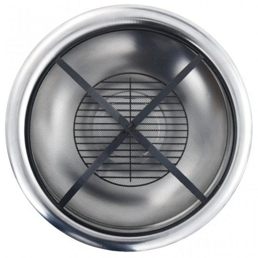 VidaXL Brasero de Exterior con Parrilla 76cm Acero Inoxidable