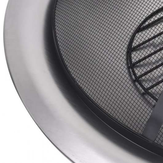 VidaXL Brasero de Exterior con Parrilla 76cm Acero Inoxidable