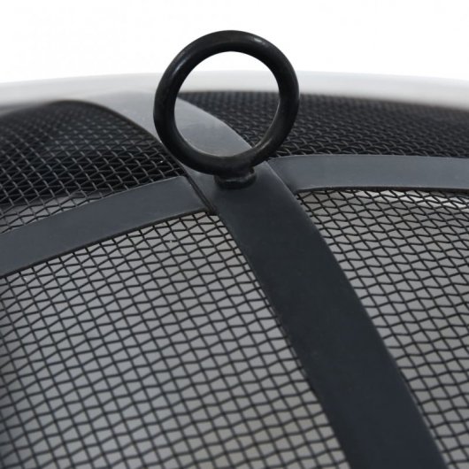 VidaXL Brasero de Exterior con Parrilla 76cm Acero Inoxidable