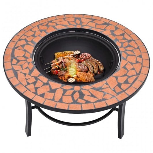 VidaXL Brasero con Mosaico de Cerámica 68cm Terracota