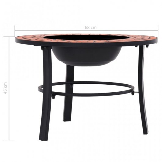 VidaXL Brasero con Mosaico de Cerámica 68cm Terracota