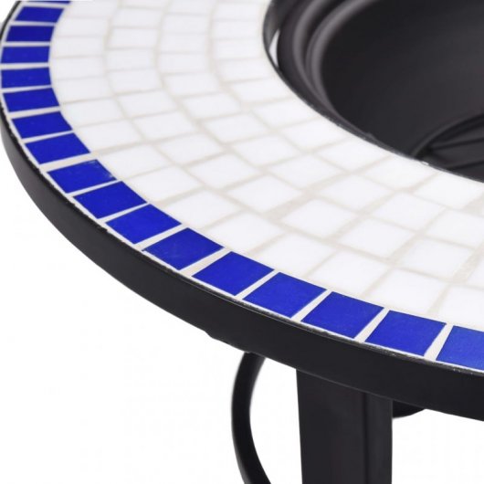 VidaXL Brasero con Mosaico de Cerámica 68cm Azul/Blanco