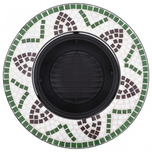 VidaXL Brasero con Mosaico de Cerámica 68cm Verde