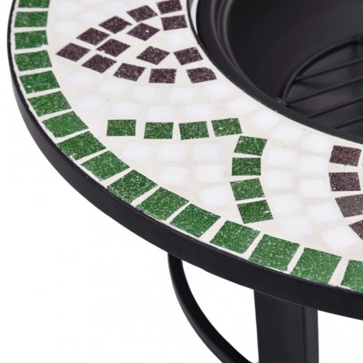 VidaXL Brasero con Mosaico de Cerámica 68cm Verde