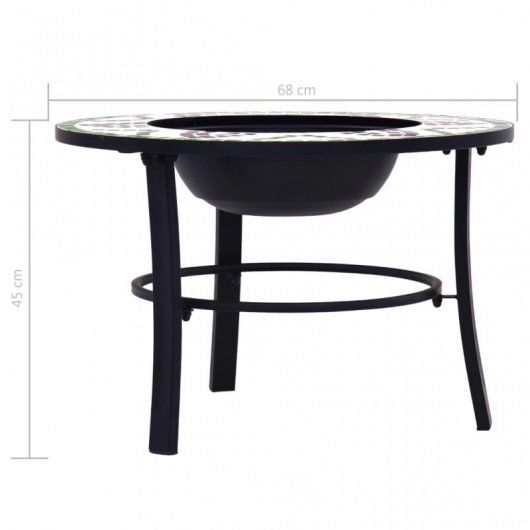 VidaXL Brasero con Mosaico de Cerámica 68cm Verde