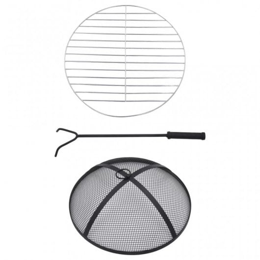 VidaXL Mesita de Mosaico Cerámica  con Brasero 68cm Negro/Blanco