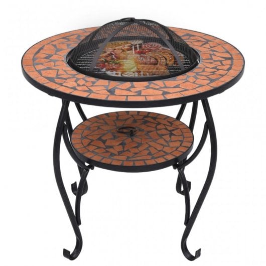 VidaXL Mesita de Mosaico Cerámica con Brasero 68cm Terracota