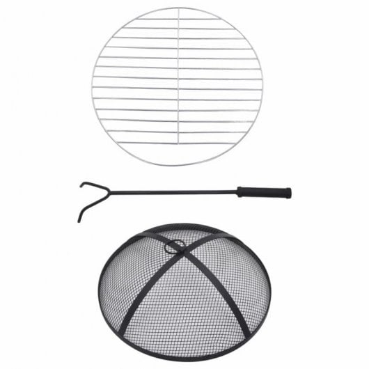 VidaXL Mesa com Braseiro de Mosaico Cerâmica Terracota e Branco 68 cm