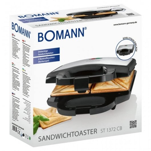 Bomann ST 1372 CB Sandwichera 750W Negro/Plata