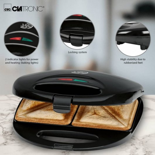 Clatronic ST 3477 Sandwichera 700W Negro