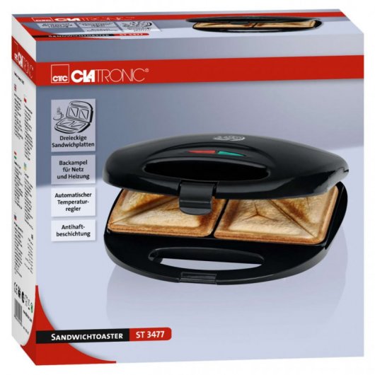 Clatronic ST 3477 Sandwichera 700W Negro