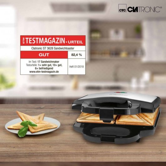 Macchina per sandwich Clatronic ST 3628 750 W Nero/Grigio