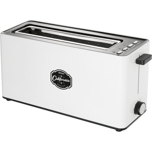 Grille-pain Sogo TOS-SS-5435 2 tranches 1 fente longue et large 900 W 5 niveaux de brunissement Decongelation Blanc