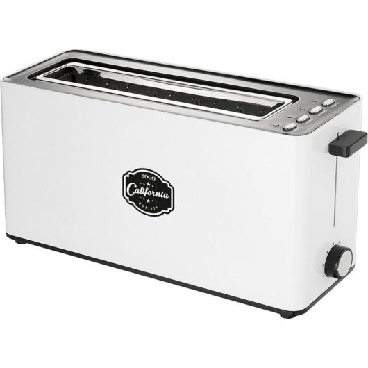 Grille-pain Sogo TOS-SS-5435 2 tranches 1 fente longue et large 900 W 5 niveaux de brunissement Decongelation Blanc