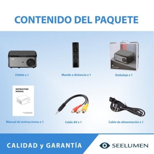 Projetor Seelumen FH900 FullHD 8200 Lúmenes 300" LED LCD Smart TV Android Gaming