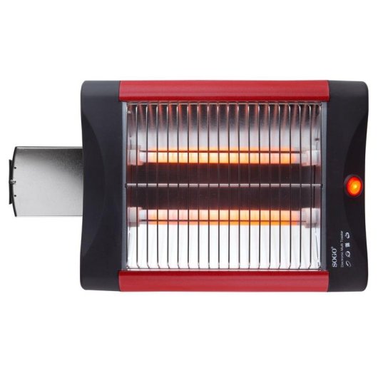 Tostapane piatto Sogo TOS-SS-5317 2 fette 300 W Scongelamento Riscaldamento Nero Rosso
