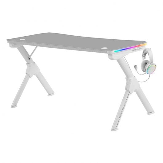 Mars Gaming MGD140 RGB Mesa Gaming 140x60cm Blanca