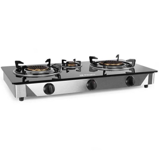 Hornillo de Gas Orbegozo FO 3520 3 Zonas Cristal Noir