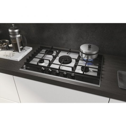 Haier Series 4 HAHG7W5XH Stainless steel Da incasso 74.5 cm Gas 5 Fornello(i)