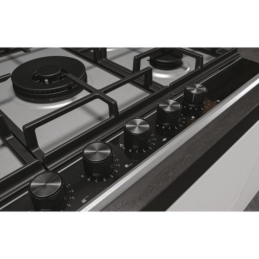 Haier Series 4 HAHG7W5XH Stainless steel Da incasso 74.5 cm Gas 5 Fornello(i)