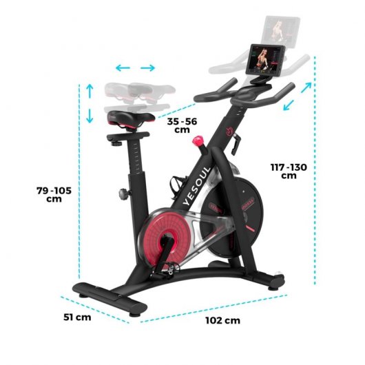 Yesoul S3 Pro Bicicleta Estática Indoor Negra