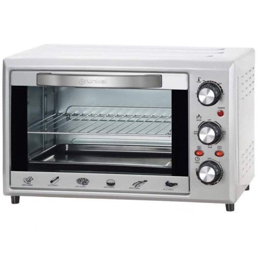 Horno Sobremesa Grunkel HR-28SILVER 28L 49cm con Grill y Convección Plata