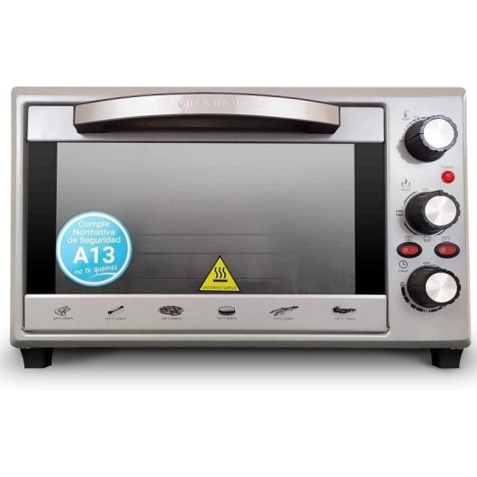 Horno Sobremesa Grunkel HR-28SILVER 28L 49cm Convección 1600W Plata