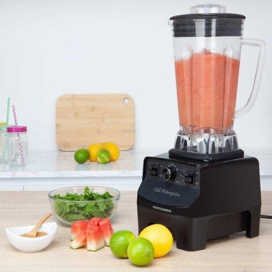 Licuadora Orbegozo BV 9650 1500W 2L Turbo 8 lâminas Tritan Preta