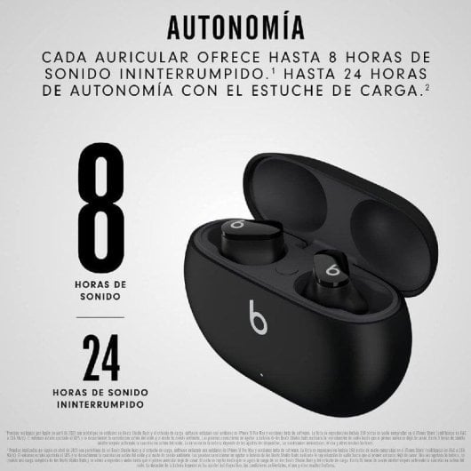 Auriculares Beats Studio Buds sans fil Bluetooth avec annulation de bruit, intra-auriculaires, noirs