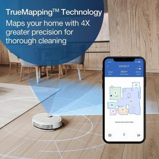 Aspirador Robô com Mopa Ecovacs Deebot N8 Navegação Laser 2.300 Pa Compatível Smart Home