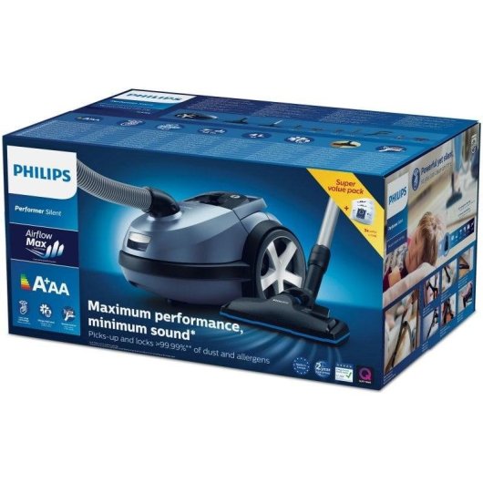Philips Performer Silent FC8786/09 Aspirador con Bolsa 650W Azul