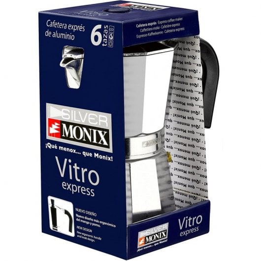 Monix Vitro Expres M620006 Cafetera Italiana de Aluminio 6 Tazas Plata