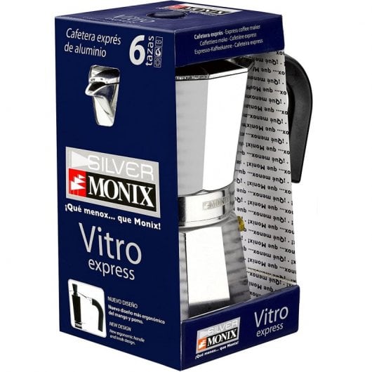 Monix Caffettiera Italiana in Alluminio 6 Tazze Argento