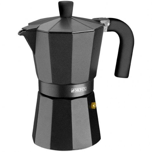 Monix Vitro Cafetera Italiana de Aluminio 6 Tazas Negra