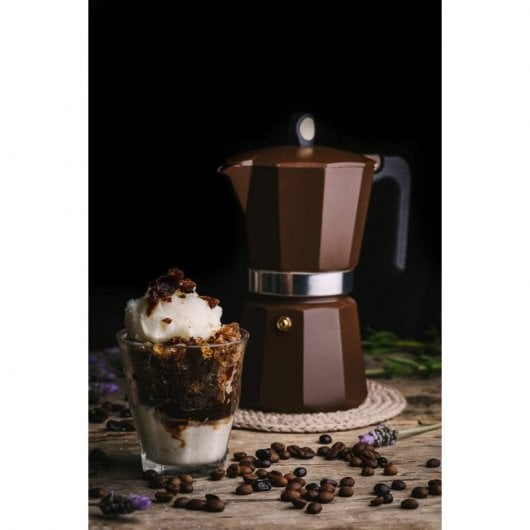 Monix New Cream Aluminium Cafetière Italienne 9 Tasses Marron